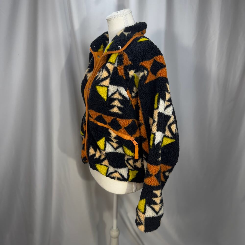 Free People Rocky Ridge Fleece Jacket XS Geometric Tribal Sportif Festival Boho - Picture 12 of 16